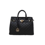 Wholesale - BADGLEY MISCHKA BLACK BIG DIAMOND QUILTED TOTE C/P 8, UPC: 194295077011